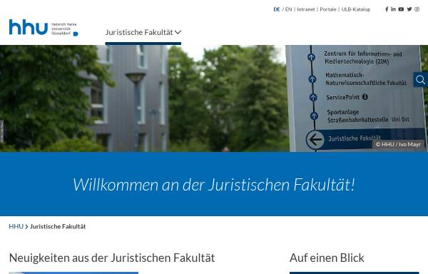 Vorschau von www.jura.hhu.de, Juristische Fakultät der Heinrich-Heine-Universität Düsseldorf