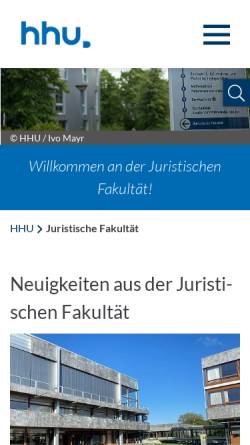 Vorschau der mobilen Webseite www.jura.hhu.de, Juristische Fakultät der Heinrich-Heine-Universität Düsseldorf