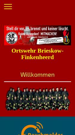 Vorschau der mobilen Webseite www.feuerwehr-finkenheerd.eu, Feuerwehr Brieskow-Finkenheerd