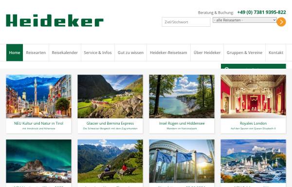 Vorschau von www.heideker.de, Heideker Reisen - Reisen in netter Gesellschaft