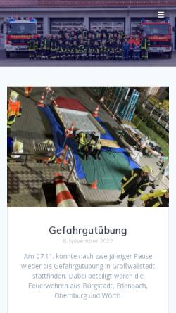Vorschau der mobilen Webseite feuerwehr-grosswallstadt.de, Freiwillige Feuerwehr Großwallstadt