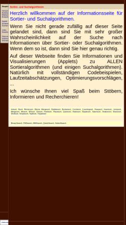 Vorschau der mobilen Webseite www.sortieralgorithmen.de, Allgemeine und spezielle Sortieralgorithmen
