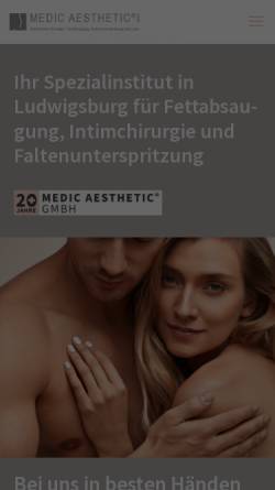 Vorschau der mobilen Webseite medic-aesthetic.de, Medic Aesthetic