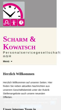Vorschau der mobilen Webseite www.psg-ehst.de, Scharm & Kowatsch Personalservicegesellschaft mbH