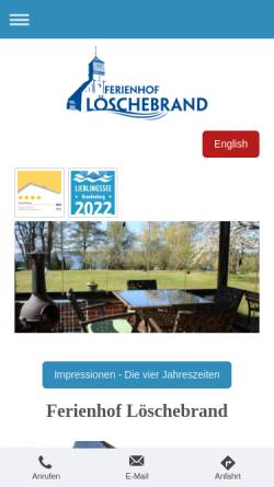 Vorschau der mobilen Webseite www.ferienhof-loeschebrand.de, Ferienhof Löschebrand