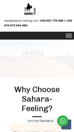 Vorschau der mobilen Webseite www.sahara-feeling.com, Sahara Feeling