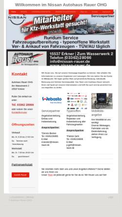 Vorschau der mobilen Webseite www.nissan-rauer.de, Autohaus W. Rauer