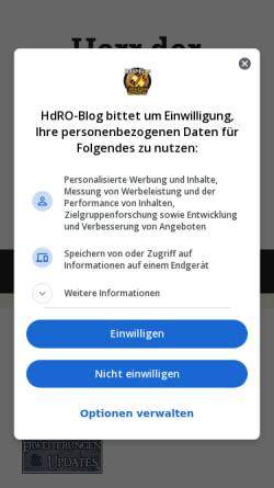 Vorschau der mobilen Webseite hdroblog.anna-fischer.info, Herr der Ringe Online Blog