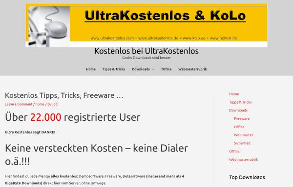 Vorschau von ultrakostenlos.com, Ultrakostenlos.com