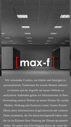 Vorschau der mobilen Webseite www.max-f.de, Max-f it solutions, Maximilian Fietkau