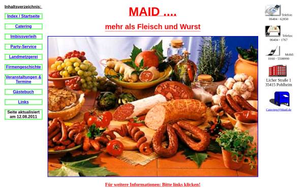 Vorschau von www.maid.de, Fleischer-Fachgeschäft Maid