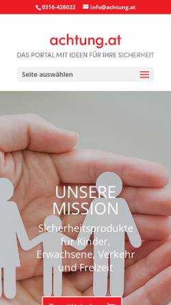 Vorschau der mobilen Webseite www.achtung.at, Schaden & Partner Entwicklungs- und Vertriebs- GmbH