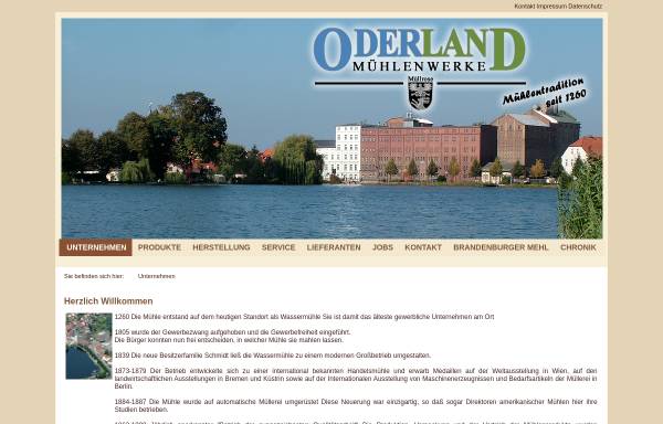 Vorschau von www.oderland-muehlenwerke.de, Oderland Mühlenwerke GmbH & Co. KG