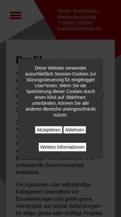 Vorschau der mobilen Webseite www.dipmedia.de, Stefan Brandhuber - Mediengestaltung