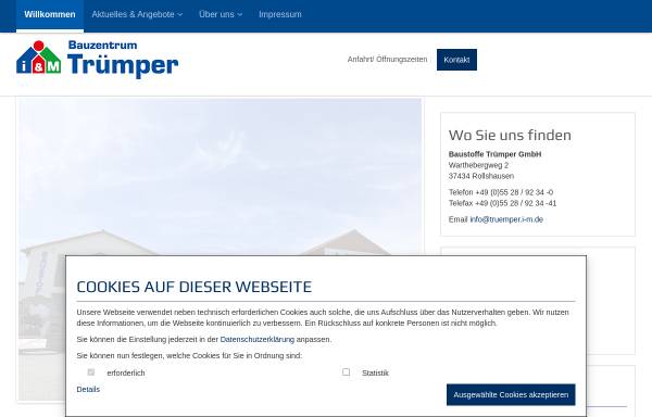 Vorschau von www.baustoffe-truemper.de, Baustoffe Trümper GmbH