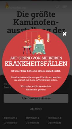 Vorschau der mobilen Webseite www.kaminofen-scheune.de, Ofen-Scheune