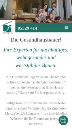 Vorschau der mobilen Webseite www.zimmerei-diedrich.de, Zimmerei Diedrich