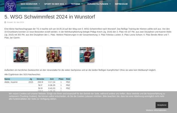 Vorschau von sgs-hannover.de, SGS, Startgemeinschaft Schwimmen Hannover