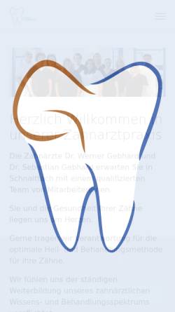 Vorschau der mobilen Webseite www.zahnarzt-dr-gebhard.de, Zahnarztpraxis Dr. Gebhard