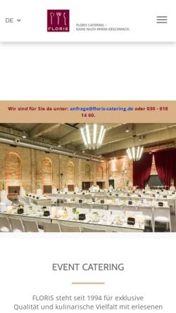 Vorschau der mobilen Webseite www.floris-catering.de, Floris Catering GmbH