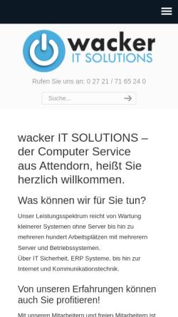 Vorschau der mobilen Webseite www.wacker-it.de, Wacker IT Solutions