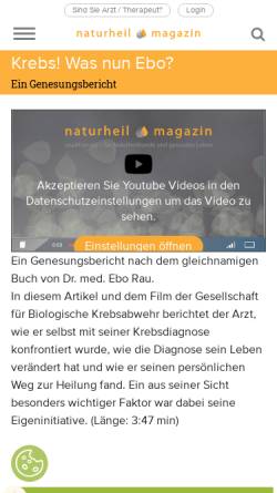 Vorschau der mobilen Webseite www.naturheilmagazin.de, Krebs! Was nun Ebo?