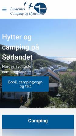 Vorschau der mobilen Webseite lindesnescamping.no, Lindesnes Camping und Ferienhäuser