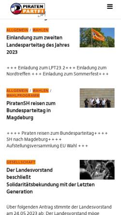 Vorschau der mobilen Webseite landesportal.piratenpartei-sh.de, Piratenpartei SH
