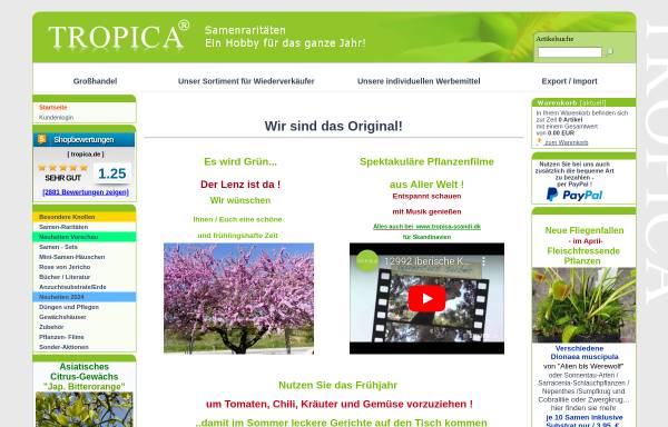 Vorschau von www.tropica.de, Tropica GmbH & Co.KG