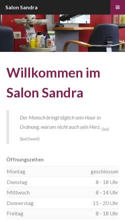 Vorschau der mobilen Webseite www.salonsandra.de, Salon Sandra