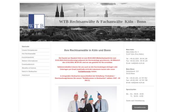 Vorschau von www.wtb-rechtsanwaelte.de, Rechtsanwaltskanzlei Thiele