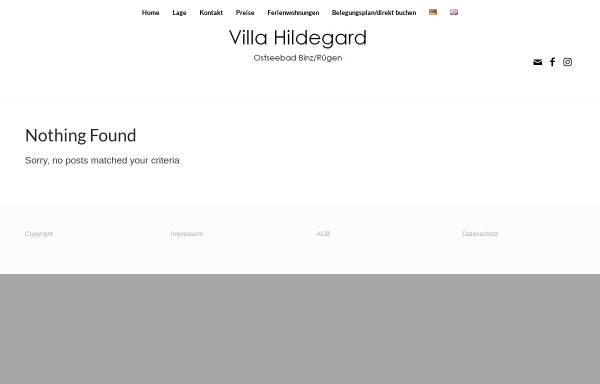 Vorschau von www.villa-hildegard.de, Ferienwohnungen Villa Hildegard