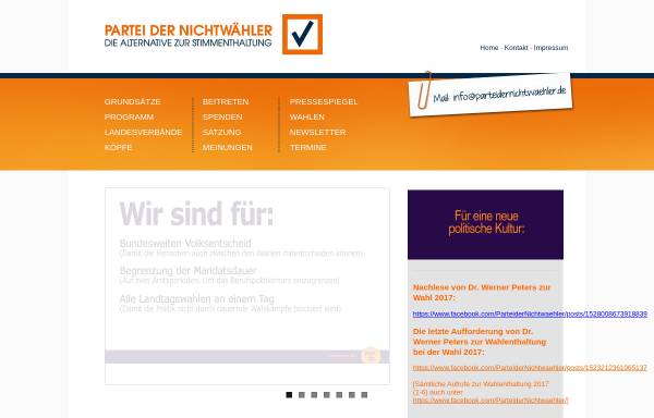 Vorschau von www.parteidernichtwaehler.de, Partei der Nichtwähler