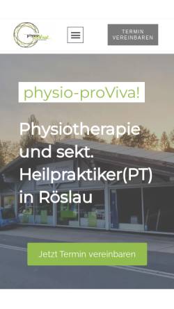 Vorschau der mobilen Webseite www.physio-proviva.de, Physio-proViva!