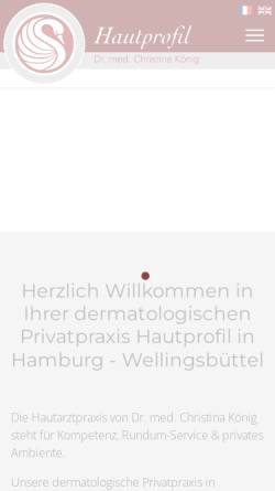 Vorschau der mobilen Webseite www.hautprofil.de, Privatpraxis Hautprofil Dr. med. Christina Hintz-König