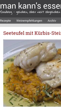 Vorschau der mobilen Webseite mankannsessen.de, Man kann's essen