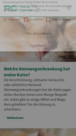 Vorschau der mobilen Webseite www.katzen-asthma.de, Katzenasthma