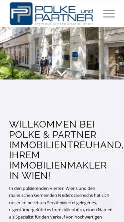 Vorschau der mobilen Webseite www.polke-partner.at, Polke & Partner Immobilientreuhand Wien