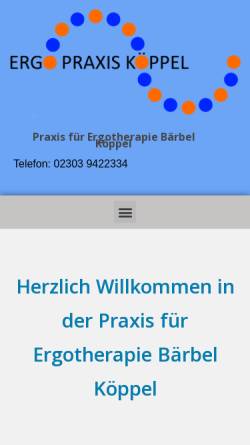 Vorschau der mobilen Webseite ergopraxis-koeppel.de, Ergotherapie Praxis Köppel
