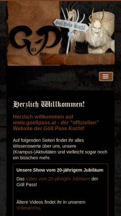 Vorschau der mobilen Webseite www.goellpass.at, Göll Pass Kuchl