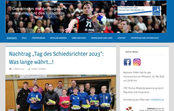 Vorschau von fddh.de, Freundeskreis des Deutschen Handballs e.V.
