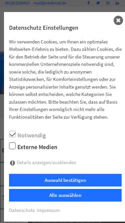 Vorschau der mobilen Webseite www.jobdental.de, JobDental