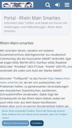 Vorschau der mobilen Webseite www.rhein-main-smarties.de, Rhein Main Smarties