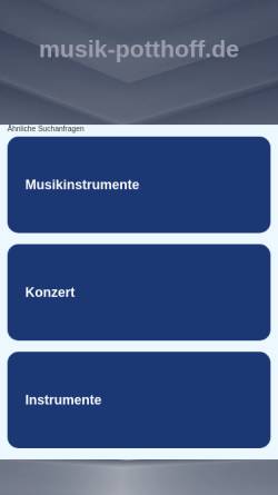 Vorschau der mobilen Webseite musik-potthoff.de, Musik Potthoff, Jürgen Sabel