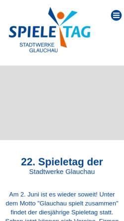 Vorschau der mobilen Webseite www.spieletag-stadtwerke.de, Spieletag der Stadtwerke Glauchau