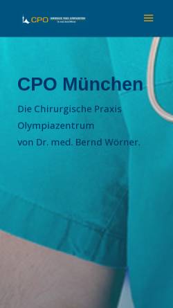 Vorschau der mobilen Webseite cpo-muenchen.de, Chirurgische Praxis Olympiazentrum München