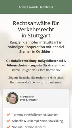Vorschau der mobilen Webseite www.rechtsanwalt-kienhoefer.de, Rechtsanwaltskanzlei Kienhöfer