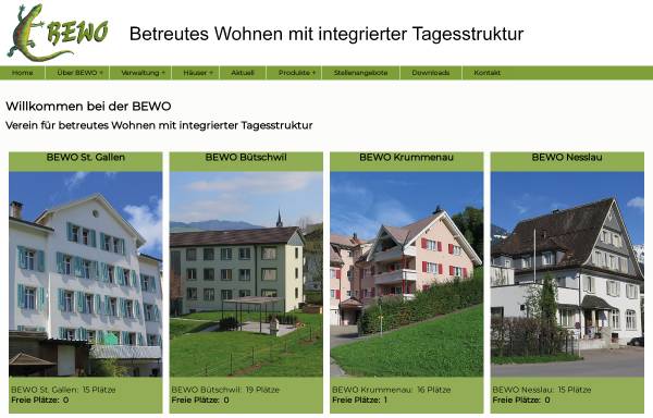 Vorschau von www.bewo-wohnen.ch, Betreutes Wohnen mit Beschäftigung