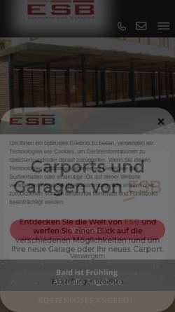 Vorschau der mobilen Webseite www.fertiggaragenzentrale.de, ESB-Fertiggaragen GmbH