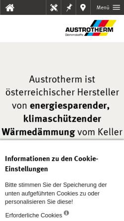 Vorschau der mobilen Webseite www.austrotherm.at, Austrotherm Dämmstoffe